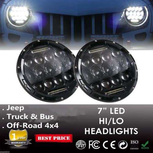 7W LED Headlight | 7'' Round LED Headlights Jeep