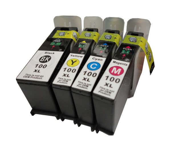 4pk Lexmark Compatible Ink Cartridge Set 100