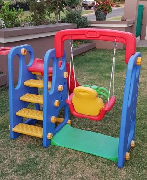 Kids Plastic Slide & Swing Set