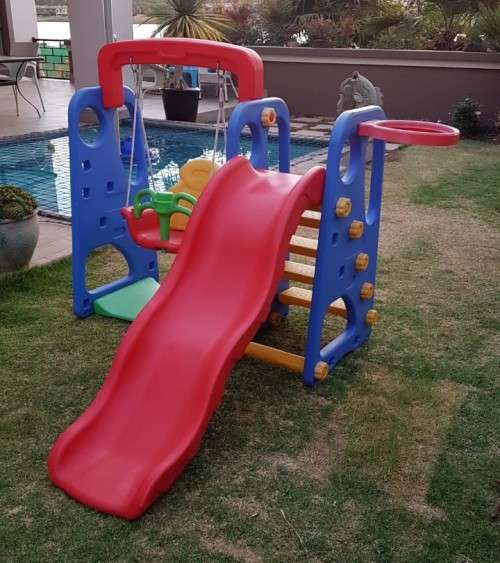 Kids Plastic Slide & Swing Set