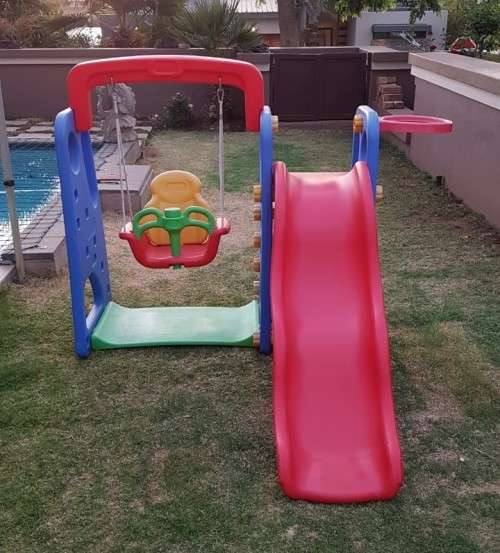 Kids Plastic Slide & Swing Set