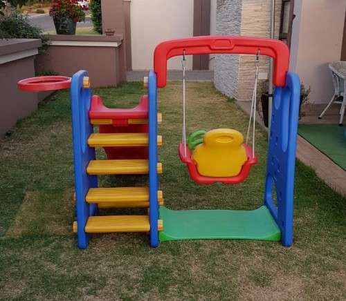 Kids Plastic Slide & Swing Set