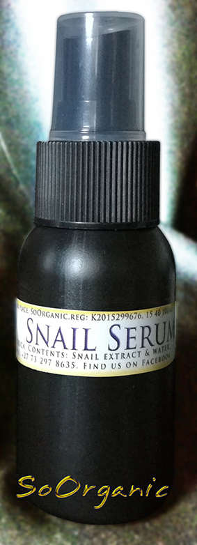 Complexion renewal Snail Serum 50ml by SoOrganic. Wrinkles, Blemishes, pigmentation and sun damage.