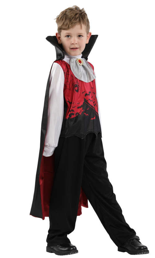 Kids Cosplay Little Boy hallowen party vampire Prince Costume  Suit D