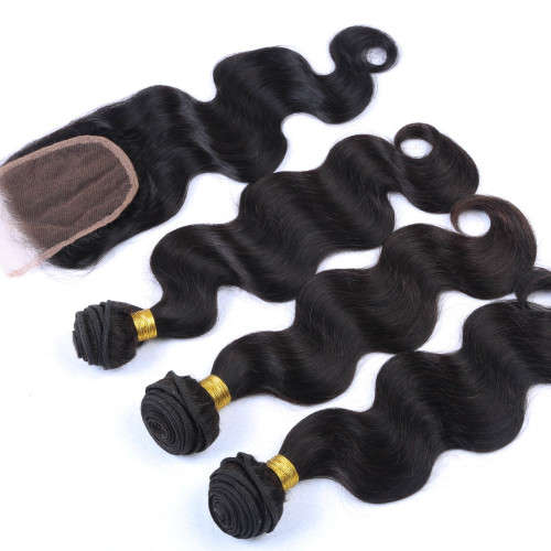 Brazilian Virgin Hair 8 - 30inches 9A 3 Bundles + Closure Body Wave