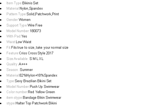 2018 Sexy Bikini Women Swimsuit Push Up Swimwear--Popular style