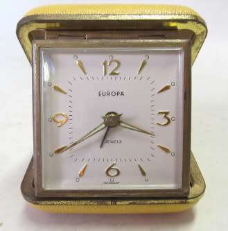 Vintage Europa travel alarm clock. Working