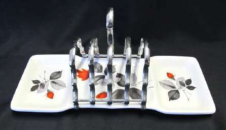 Midwinter Stylecraft Fashion shape toast rack, Petite Rose pattern