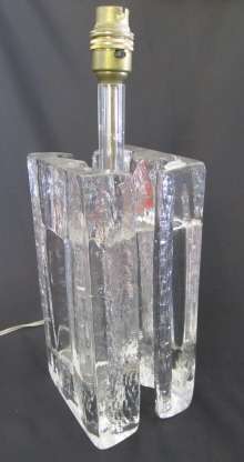 Swedish glass table lamp by Pukeberg