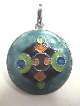 Enamel and .925 silver pendant
