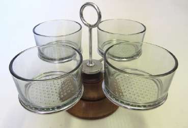 Danish teak, chrome and glass Lazy Susan