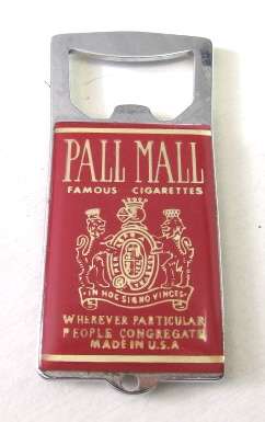 Vintage bottle opener advertising Pall Mall cigarettes