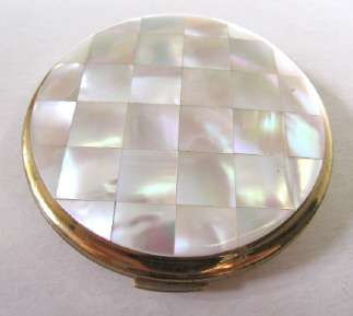Vintage mother-of-pearl Stratton powder compact