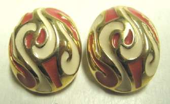 Pair of enamelled earrings