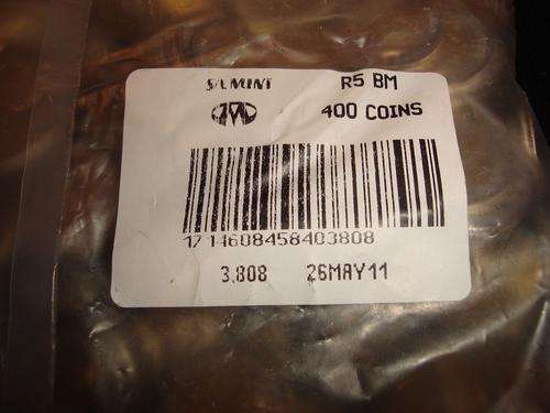 Sealed bag of 400 coins featuring Mr Nelson Mandela, SA's coin with the most History. WOW!!!!!!!!!!!