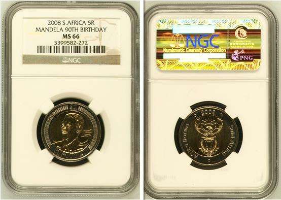 1) SERIAL NO-3399582-272, NELSON MANDELA, NGC PROFESSIONALLY GRADED COIN.