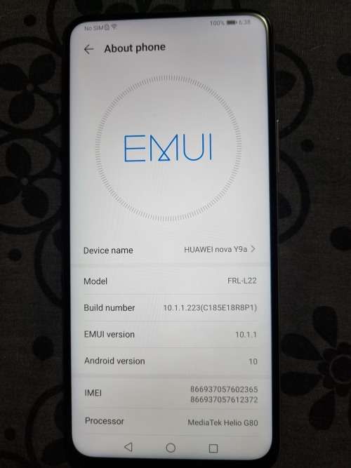 Huawei NOVA y9a 128gb 8gb Dual sim