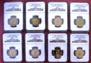 WOW!!!! MANDELA BIRTHDAY 2008 NGC GRADED SET MS 62 TO MS 67 AND AU55& AU58--8 coins