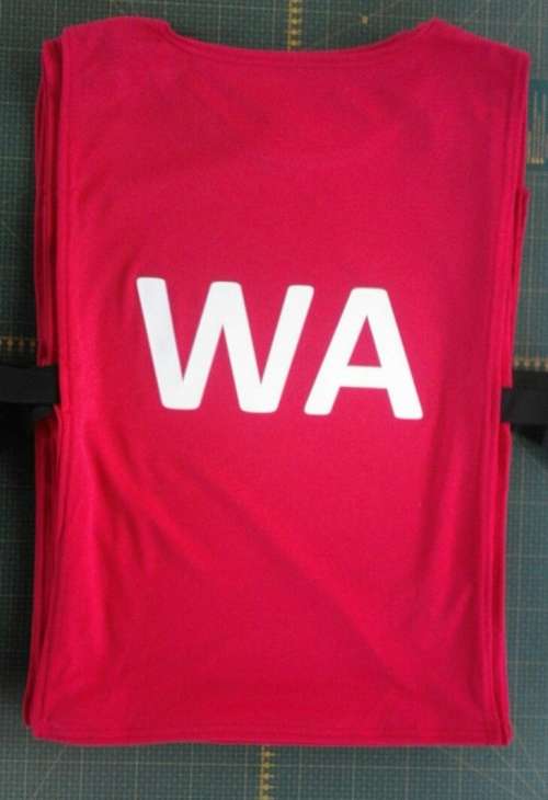 Netball Bibs - Senior Size - Set of 7 - Printed with Positions on both sides