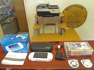Sony PSP + 6 Games + Charger + Pouches + 2GB Memory Stick