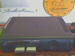 X Box 360 Console 120 GB + 2 x  Controls + Power Supply + 4 Games + 2 x Memory cards (120GB)