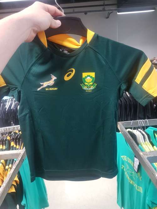 Kids Asics Green & Gold Springbok shirt (Official Licensed product)