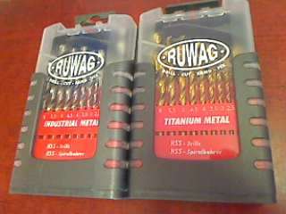 Ruwag Drill Sets 19 Piece x 2 (One Titanium Metal and the other Industrial Metal)