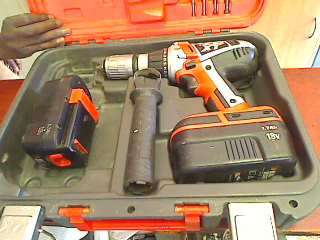 Black Decker XT 18v Rechargeable Drill 2 x Batteries in Case NO CHARGER