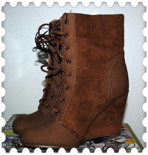 STUNNING MOCK SUEDE WEDGE BOOTS
