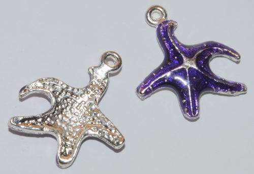 1 X PURPLE STARFISH CHARM