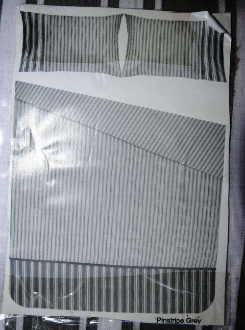 SALE: GREY/BLACK STRIPS Duvet Cover Set (Queen)