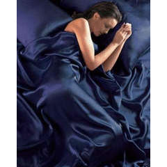 Sexy MIDNIGHT BLUE Charmeuse Satin Sheets By Scent Station - QUEEN