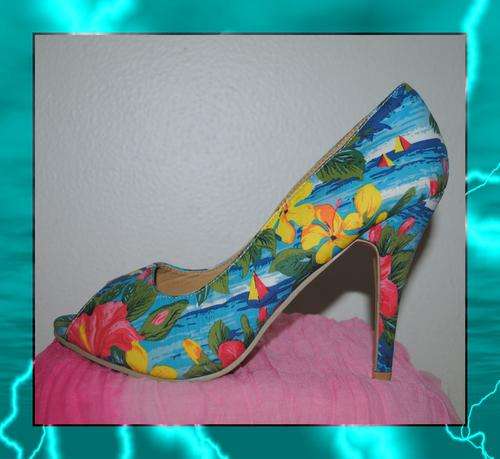 GORGEOUS TROPICAL PEEPTOES  -  SIZE 7