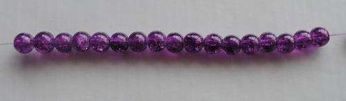 PURPLE GLASS CRACKLE BEADS