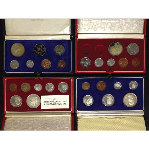 SOUTH AFRICAN COINS 67, 68, 69, 69, 76, 76, 77, 78, 80, 84, 85 (SETS)