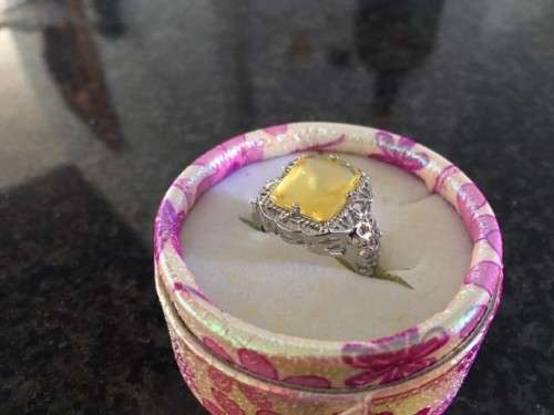 ** YELLOW TANGERINE 925 RING** BEAUTIFUL GIFT