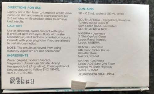 **INSTANTLY AGELESS X5 SACHETS ** LIKE A MIRACLE