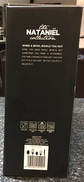 ** BRAND NEW -GENUINE  NATANIEL COLLECTION PORCELAIN 30CM BOWL*** AWESOME DEAL