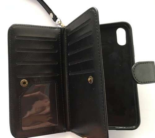 ** IPHONE X FAUX LEATHER WALLET POUCH** WITH STRAP.