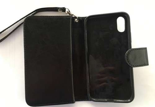 ** IPHONE X FAUX LEATHER WALLET POUCH** WITH STRAP.