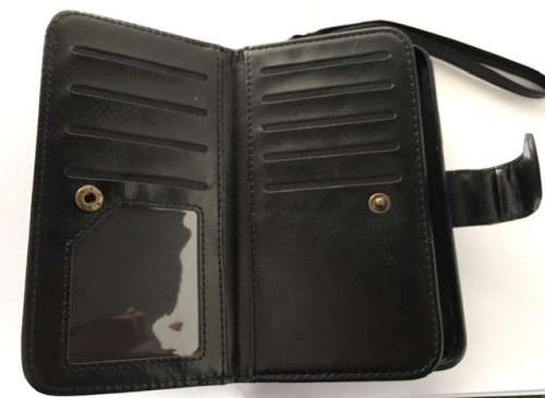 ** IPHONE X FAUX LEATHER WALLET POUCH** WITH STRAP.