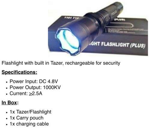 **GENUINE POLICE LETHAL HIGH VOLT TORCH AND TAZER** WITH POUCH