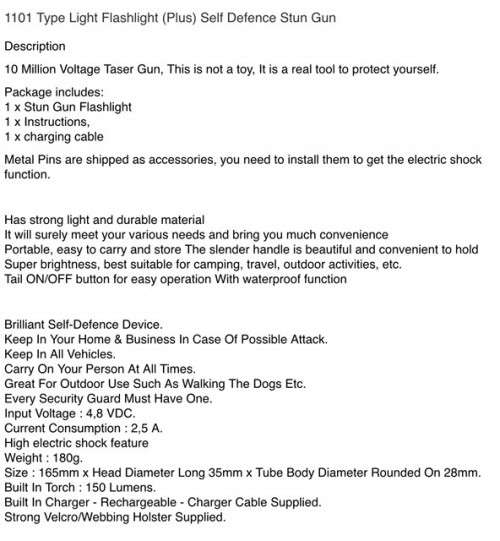 **GENUINE POLICE LETHAL HIGH VOLT TORCH AND TAZER** WITH POUCH