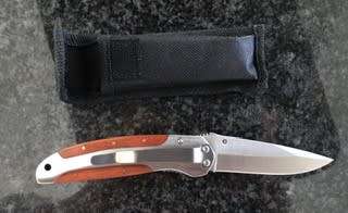 **HEAVY DUTY STAINLESS STEEL POCKET KNIFE WITH POUCH**