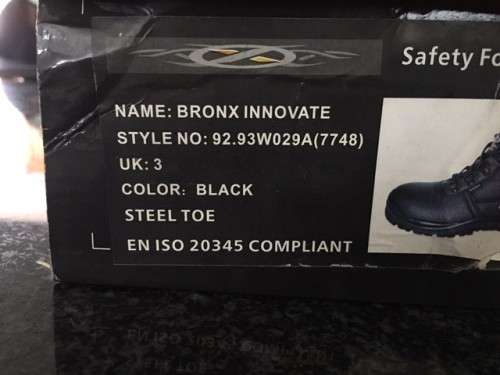 **GENUINE BRONX LEATHER STEELCAP BOOT** SIZE 3.