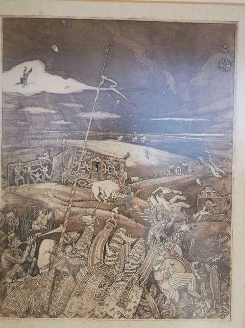 Ets van Hardy Botha, 1986, in oorspronklike raam. Net vir Brendalillian se aanbod asseblief.