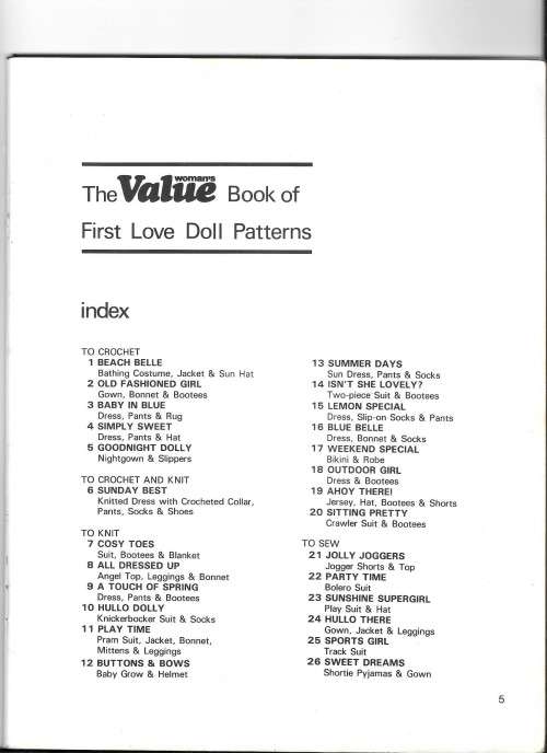 FIRST LOVE DOLL PATTERNS NO1 - WOMAN'S VALUE