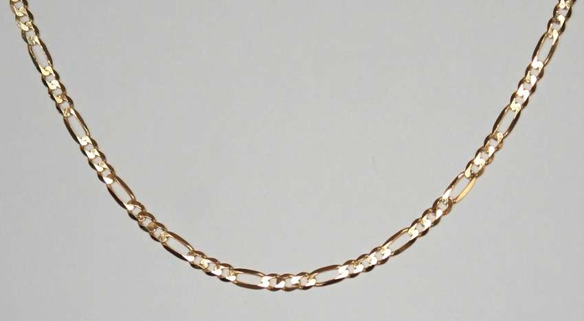 9k / 9ct gold CHAIN: 3+1 Figaro, 3.9mm wide, 55cm