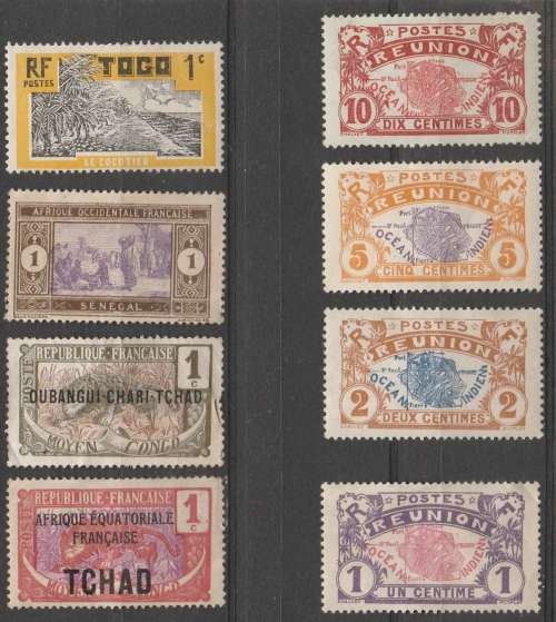 FRENCH COLONIES   NIGER-CHAD- REUNION