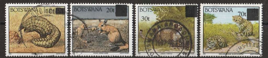 BOTSWANA     ANIMALS   VALUE OVERPRINTS       SG817-819   1996   4 VALUES